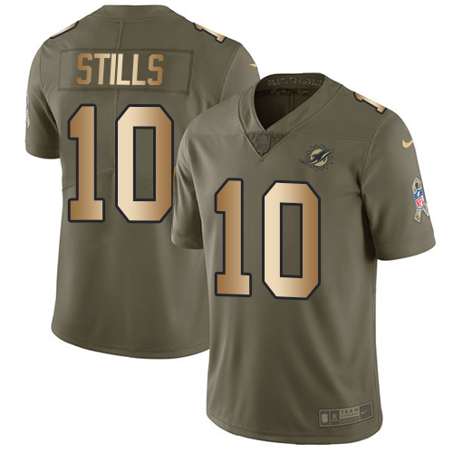 Nike Miami Dolphins #10 Kenny Stills Olive Gold Men Stitched NFL Limited 2017 Salute To Service Jersey